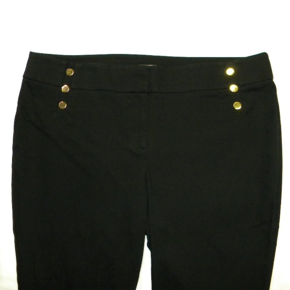 LOFT Plus Black Sailor Button Taper Ankle Pants 20